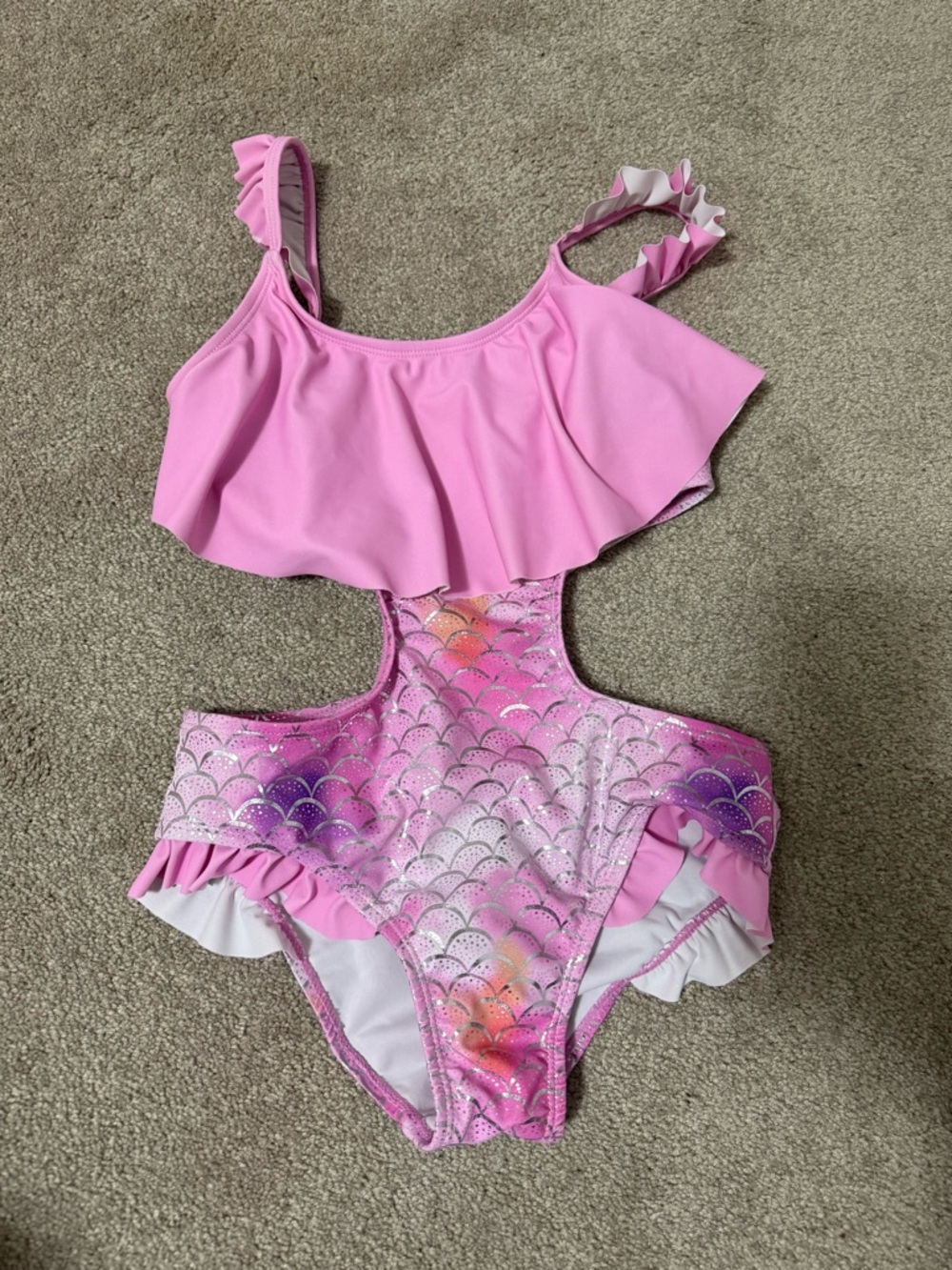 Pink Ruffle One-Piece Girls Swimsuit
